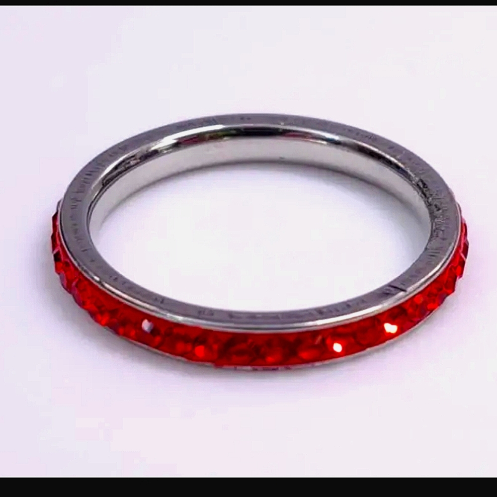 Red Crystal Eternity Band